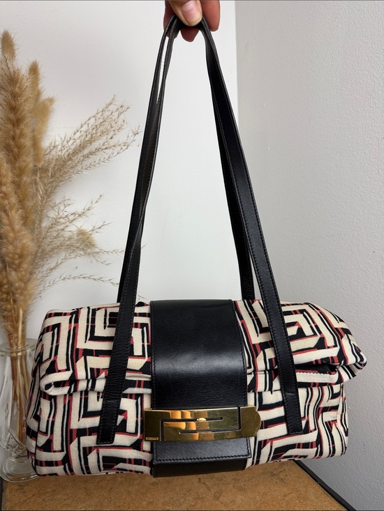 Versace Handbags - Vintage Gianni Versace Archive Geometric Jacquard Shoulder Bag
